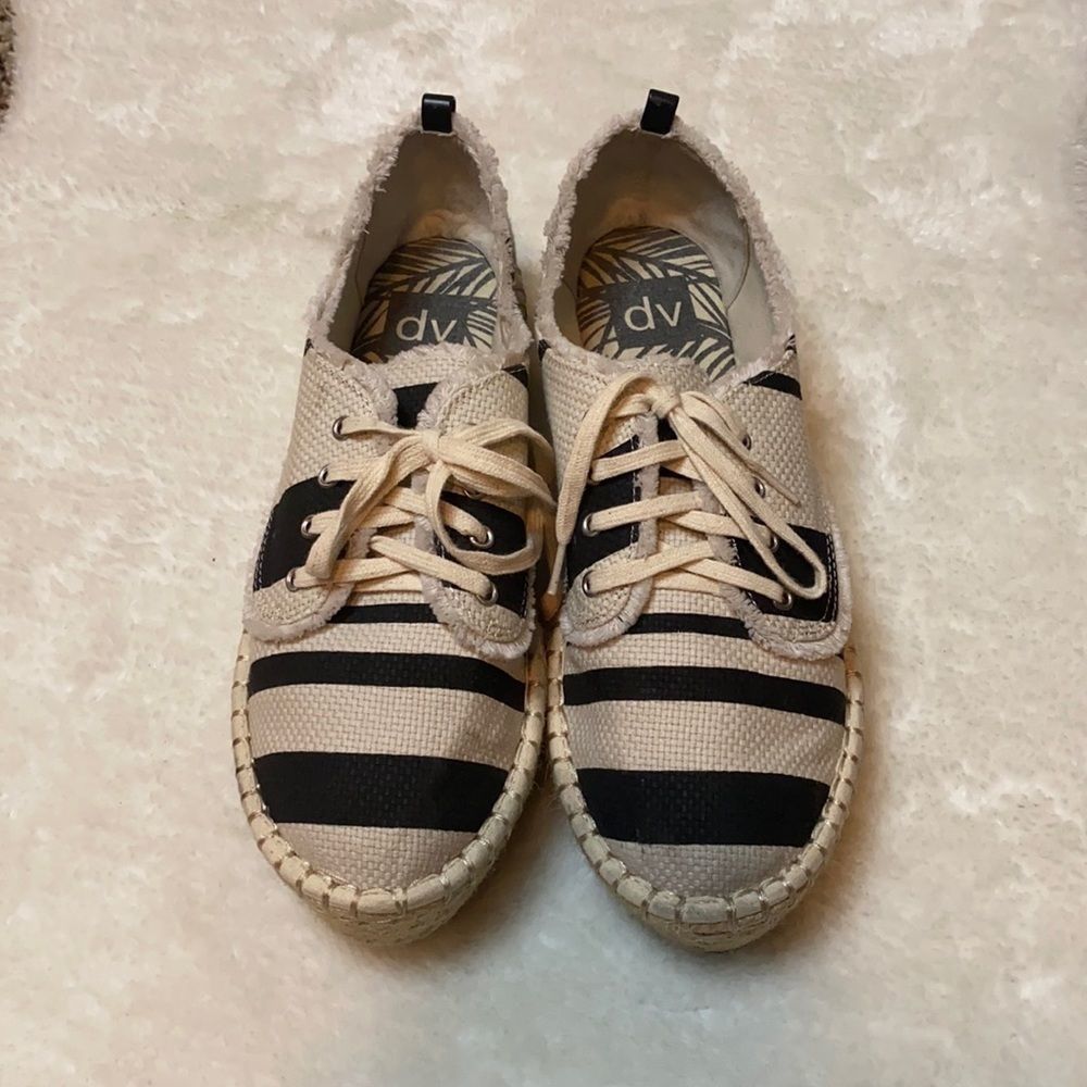 DV Black and White Striped Espadrilles